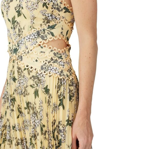 NWT Keepsake lemon yellow floral halter long dress - Picture 4 of 7